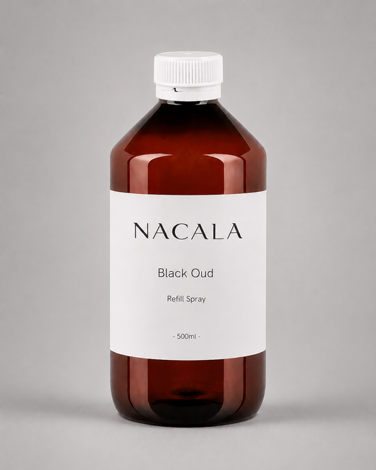 Ambientador Spray 300ml NACALA - Black Oud - Aroma Amaderado Especiado con Pachulí - Fragancia de Lujo para Despachos, Oficinas y Hoteles