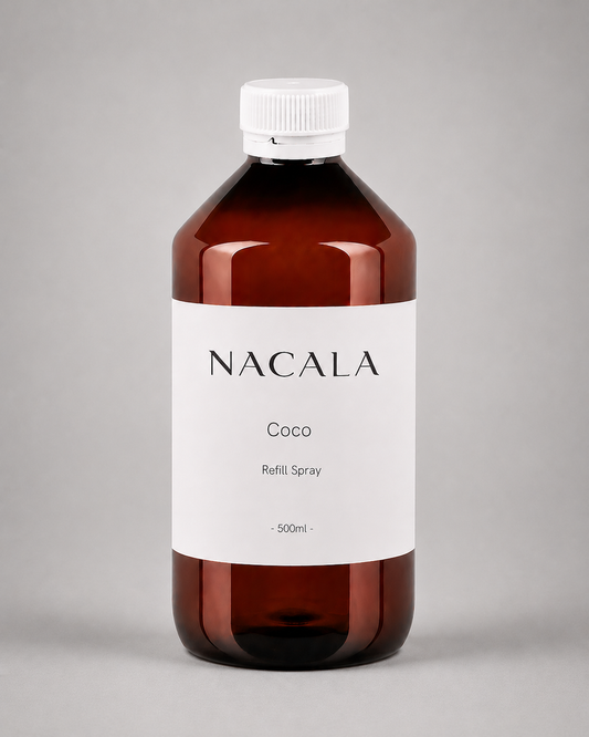 Ambientador Spray Coco NACALA 300ml | 500-1.000 pulverizaciones | Aroma de coco para hogar, hoteles, clínicas, barberías y oficinas